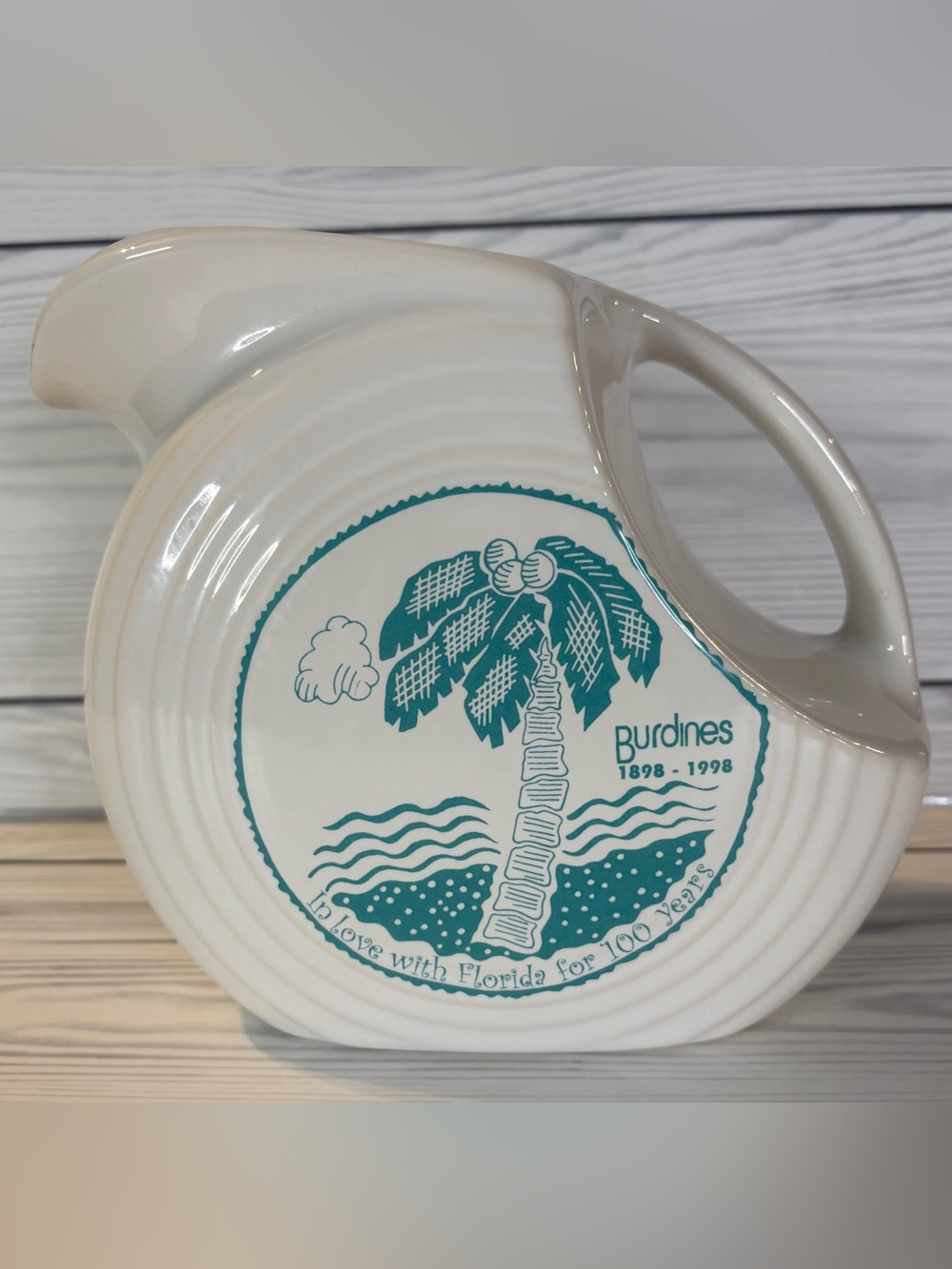1998 Fiesta Burdines 100th Anniversary Large Disc Pitcher Homer Laughlin